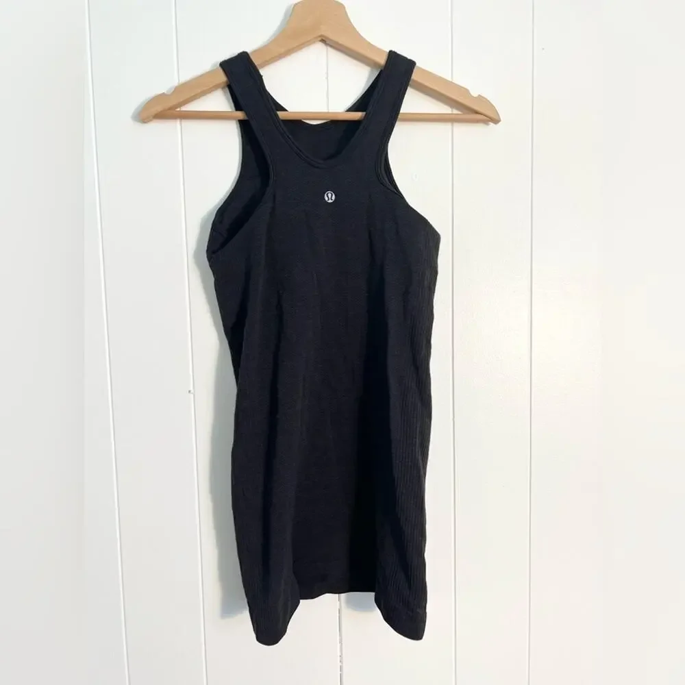 Lululemon 4 black workout top high neck compression
